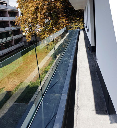 Treppengeländer Absturzsicherung Glas, Glaserei Andreas Asam Augsburg