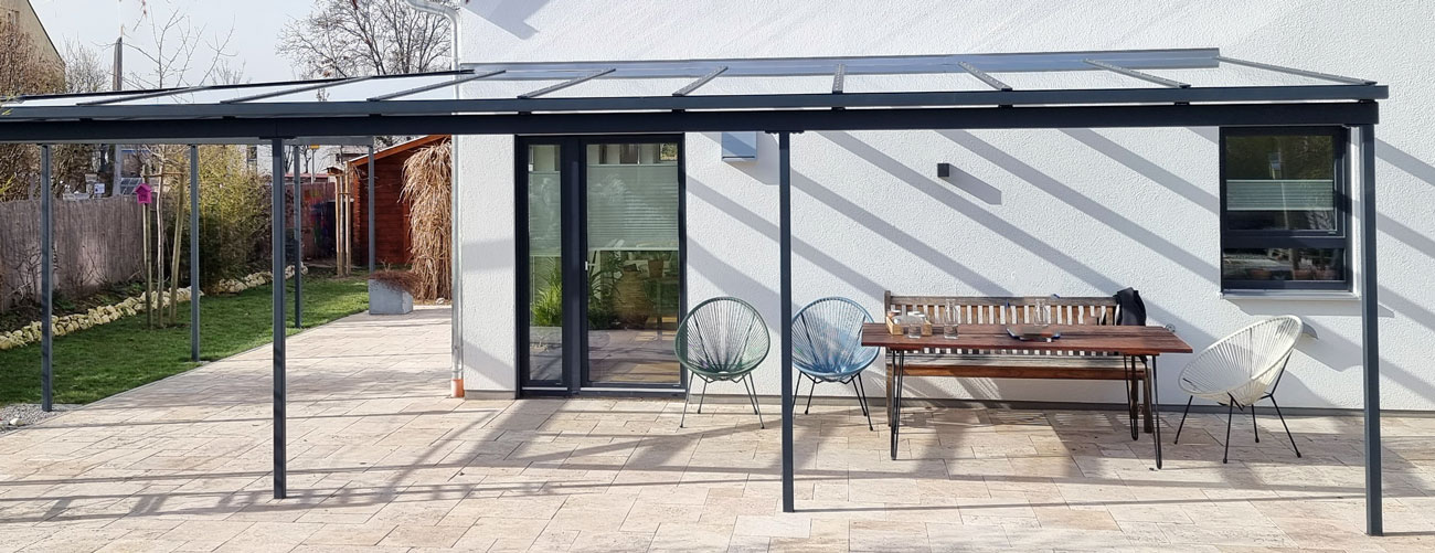 Terrassendach aus Glas - Glaserei Andreas Asam